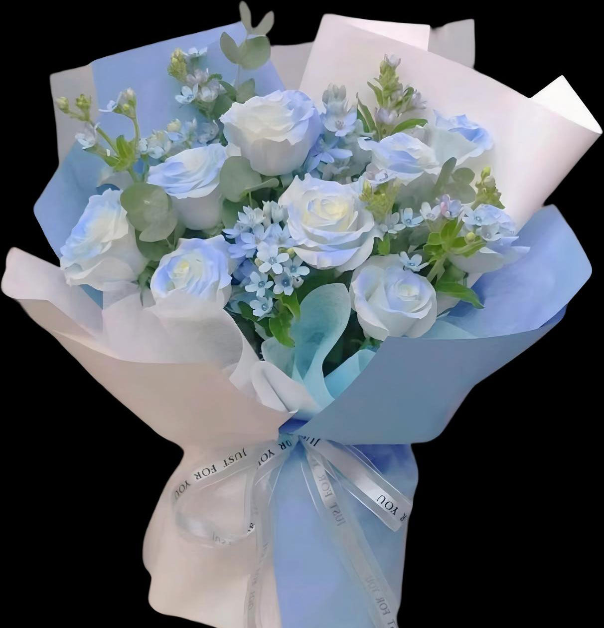 冰雪融化 碎冰藍花束